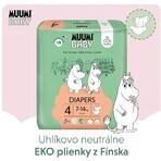 Muumi Baby 4 Maxi 7-14 kg, paquet mensuel de couches bio, 138 pièces