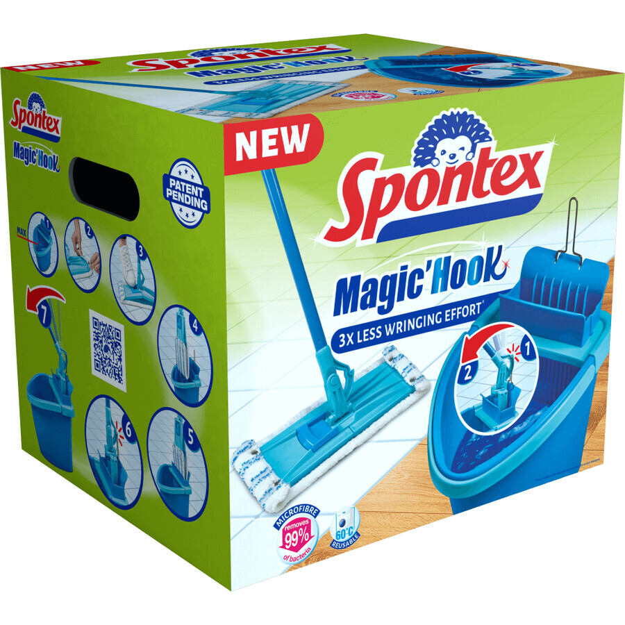 Cârlig magic Spontex, mop cu sistem