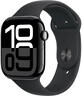 Apple Watch Series 10 GPS 42mm Jet Black carcasă din aluminiu cu bandă sport neagră - M/L