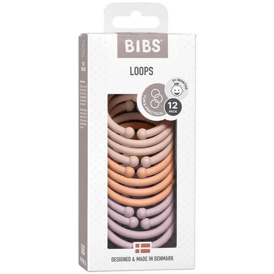 Inele BIBS Loops, Blush/ Peach/ Dusky Lilac 12 buc