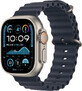 Apple Watch Ultra 2 (2024) 49mm, Titan natural cu curea Navy Blue Ocean