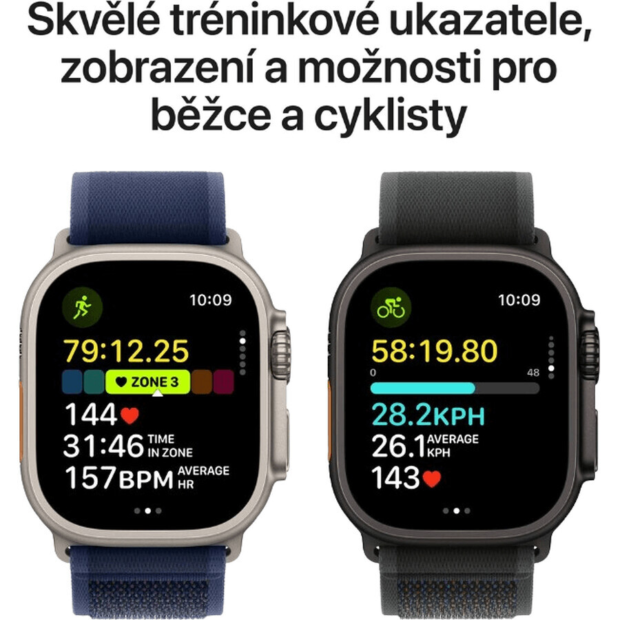 Apple Watch Ultra 2 (2024) 49 mm, titanio natural con correa azul marino océano