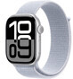 Apple Watch Series 10 GPS 46mm Carcasă din aluminiu argintiu cu buclă sport Blue Cloud