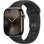 Apple Watch Series 10 GPS + Cellular 46mm Slate Titanium Case cu bandă sport neagră - M/L