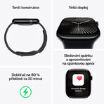 Apple Watch Series 10 GPS + Cellular 46mm Slate Titanium Case cu bandă sport neagră - M/L