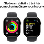 Apple Watch Series 10 GPS + Cellular 46mm Slate Titanium Case cu bandă sport neagră - M/L