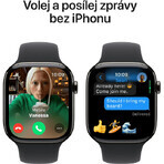 Apple Watch Series 10 GPS + Cellular 46mm Slate Titanium Case cu bandă sport neagră - M/L