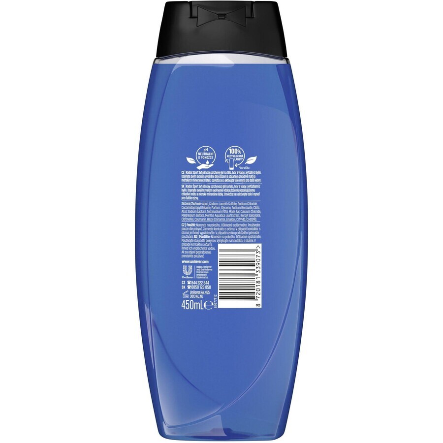 Gel de duș Radox Sport pentru bărbați 450 ml