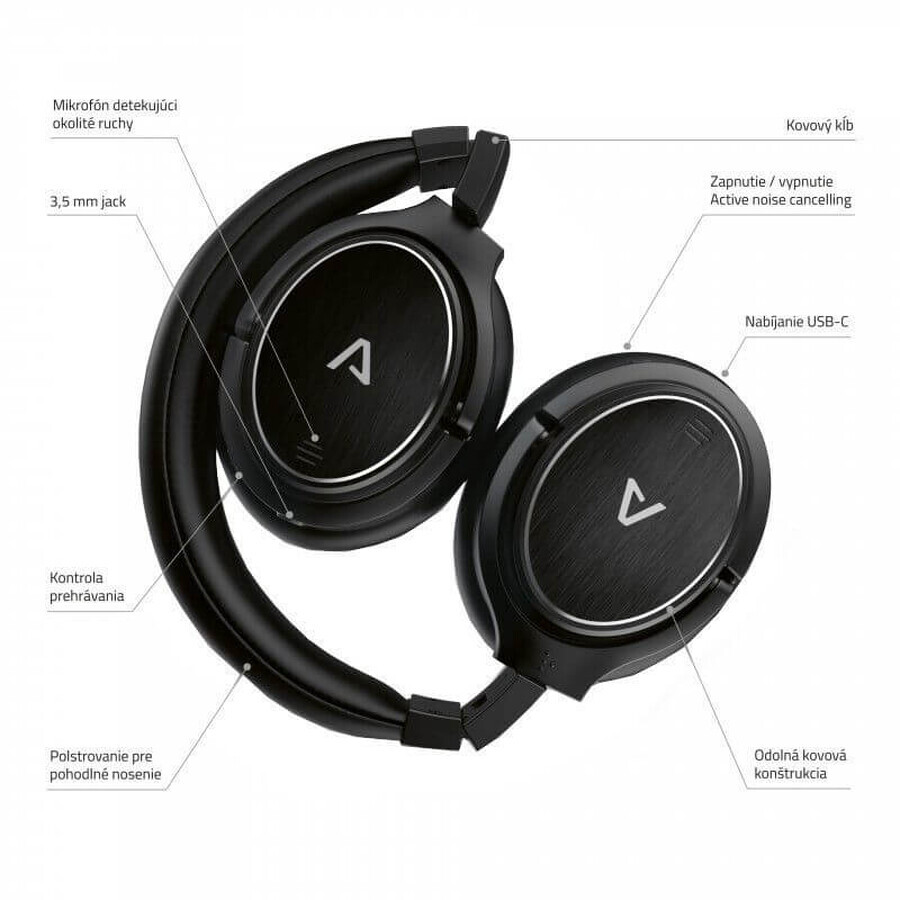 Cuffie wireless LAMAX NoiseComfort ANC, nero