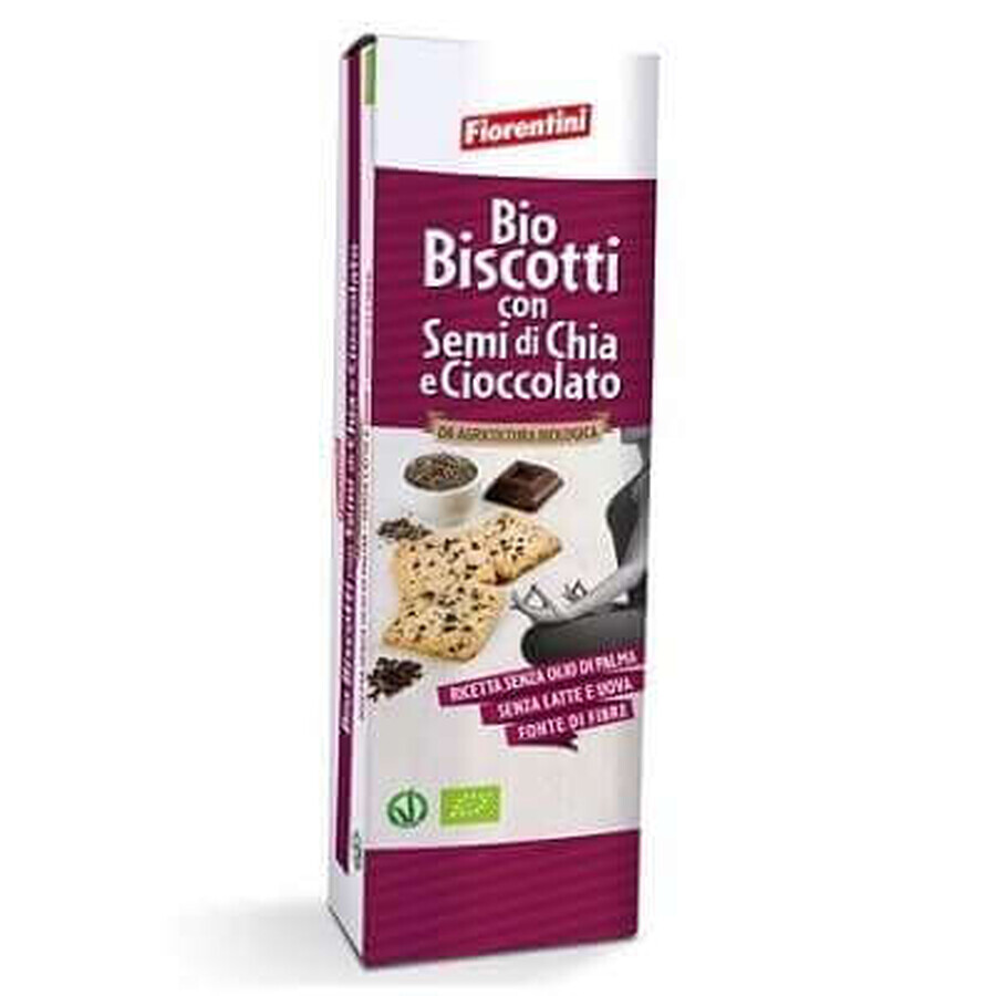 Biscuiți organici cu ciocolată și semințe de chia, 150g, Fiorentini