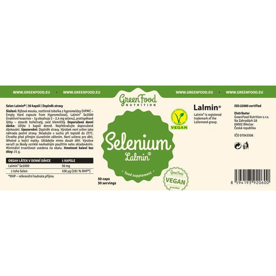 GreenFood Nutrition GreenFood Seleniu Lalmin® 30 capsule