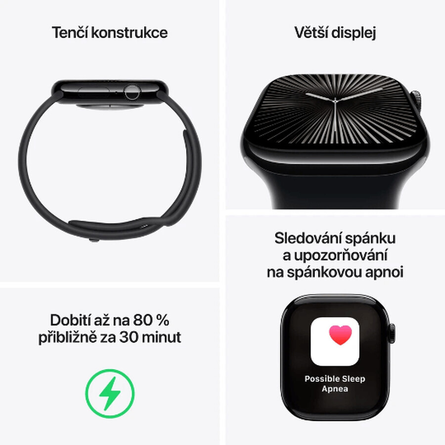 Apple Watch Series 10 GPS + Cellular 46mm Carcasă din titan natural cu bucla Milanese naturală - M/L