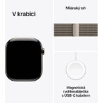 Apple Watch Series 10 GPS + Cellular 46mm Carcasă din titan natural cu bucla Milanese naturală - M/L