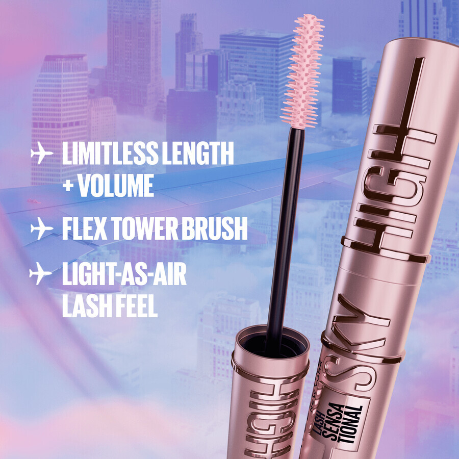 Maybelline New York Sky High Mascara mascara de alungire și volum 01 Very Black 9.6 ml