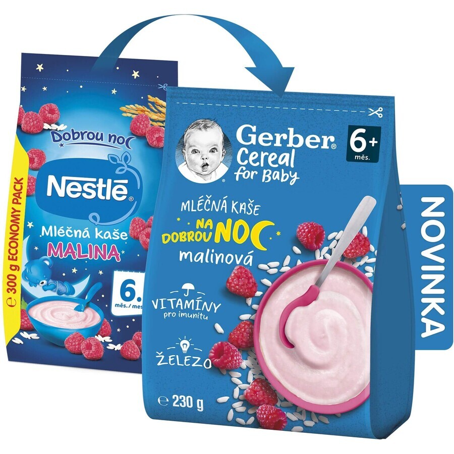 Gerber Goodnight Raspberry Porridge Cereal 9 x 230 g