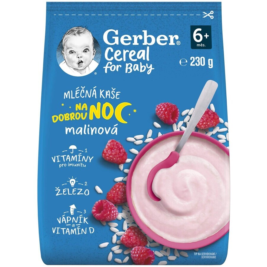 Gerber Goodnight Raspberry Porridge Cereal 9 x 230 g