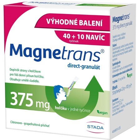 Magnetrans 375mg 40+10 granule tablete 50 pliculețe