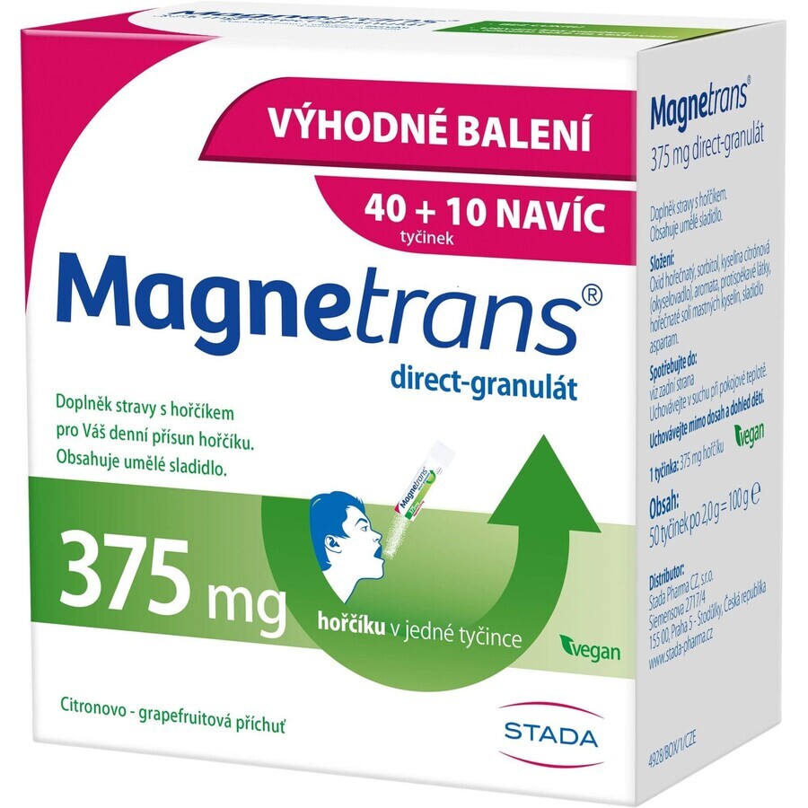 Magnetrans 375mg 40+10 granule tablete 50 pliculețe