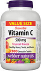 Webber Naturals Vitamina C Fructe tropicale 500 mg 300 pastile