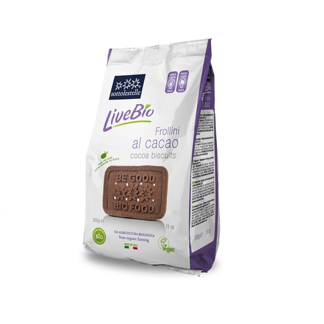 Biscuiti cu cacao LiveBio, 300 gr,  Sottolestelle