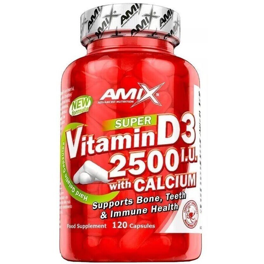 Amix Vitamina D3 2500 U.I. cu calciu 120 capsule