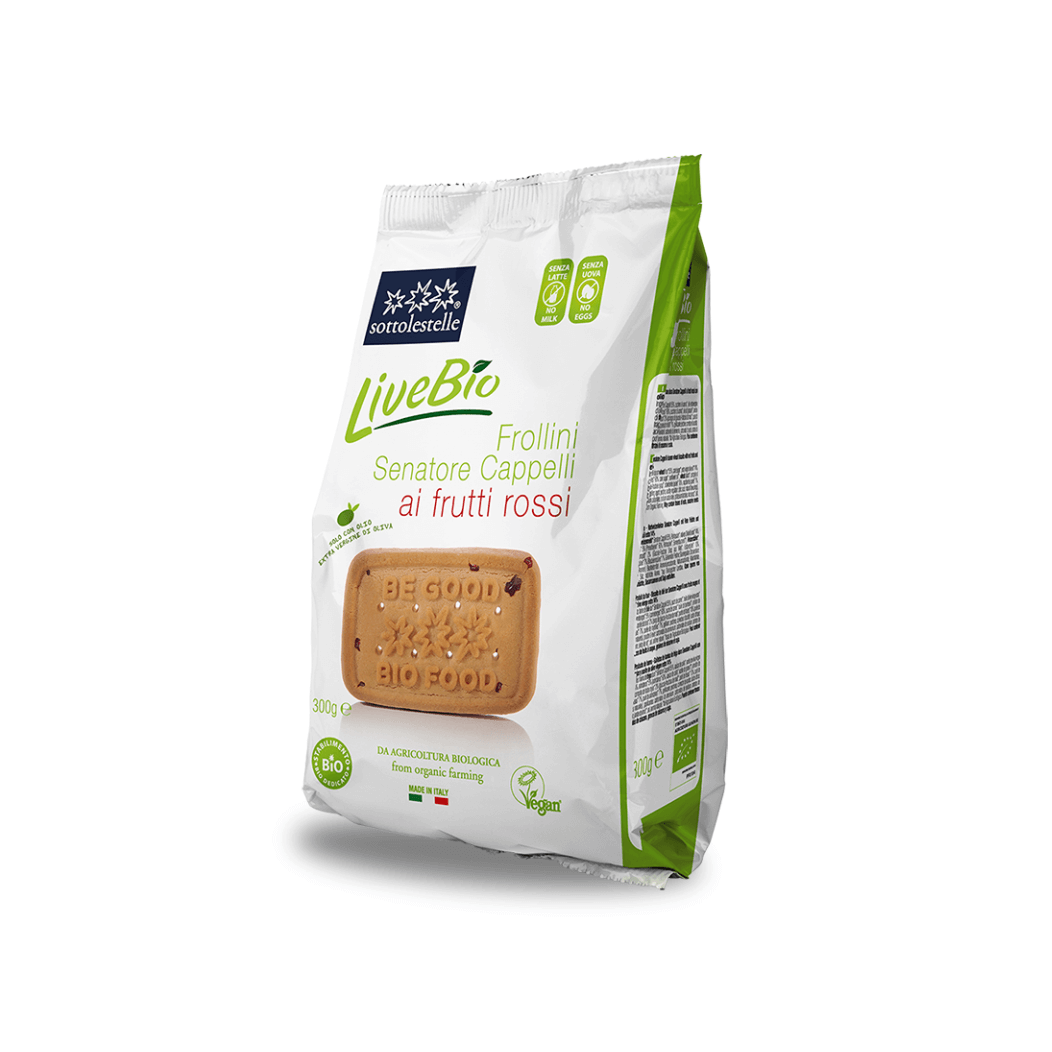 Biscuiti cu fructe rosii LiveBio , 300 gr, Sottolestelle