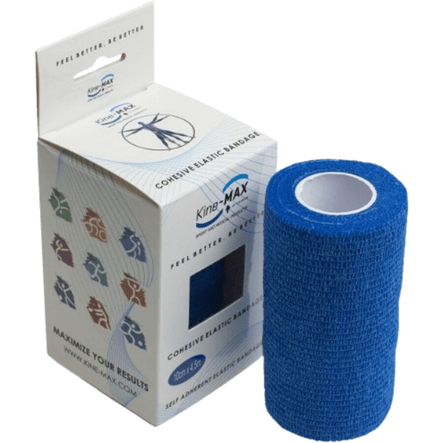 Kine-Max Bandaj elastic elastic, 10cm x 4,5m, albastru 1 buc