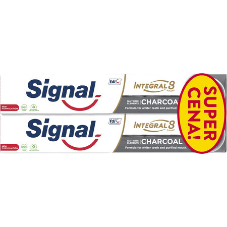 Pastă de dinți Signal Integral 8 Charcoal duopack 2 x 75 ml