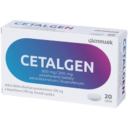 Glenmark Cetalgen 500 mg/200 mg, 20 comprimidos