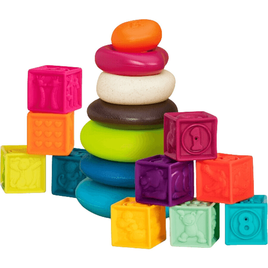 B-Toys Cube One Two Squeeze și piramida de inele