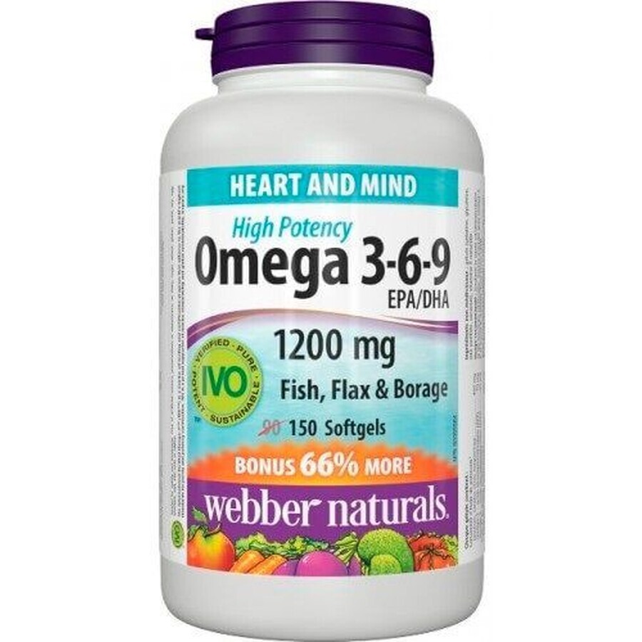 Webber Naturals Omega 3-6-9 1200 mg FORTE 150 capsule