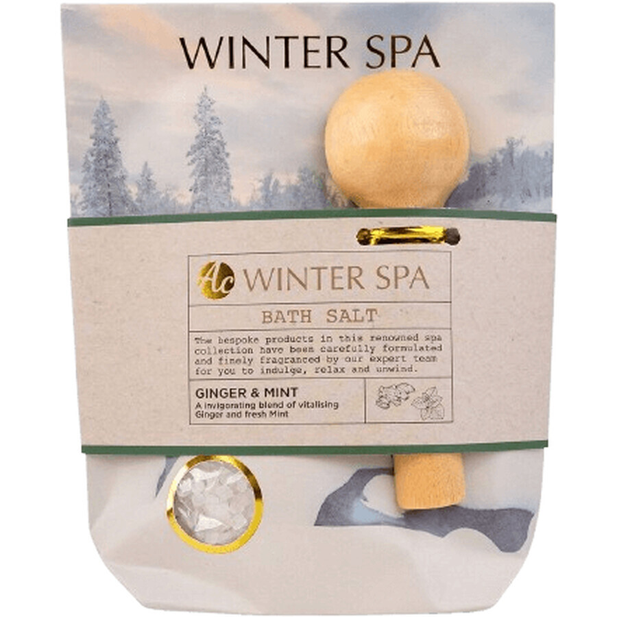 Accentra Winter spa sare de baie în pungă cadou, inclusiv linguri din lemn 150 g