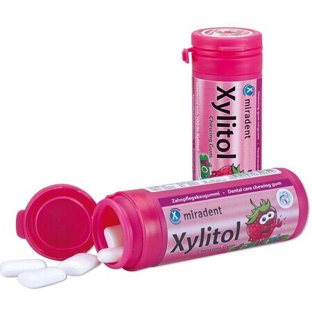 Miradent Xylitol gumă de mestecat KIDS căpșuni 30 buc