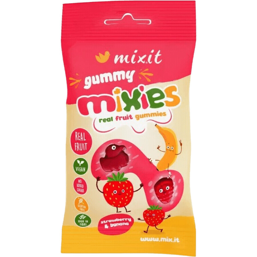 Mixit Gummy Mixies - Căpșuni și banane - bomboane naturale cu jeleu 35 g