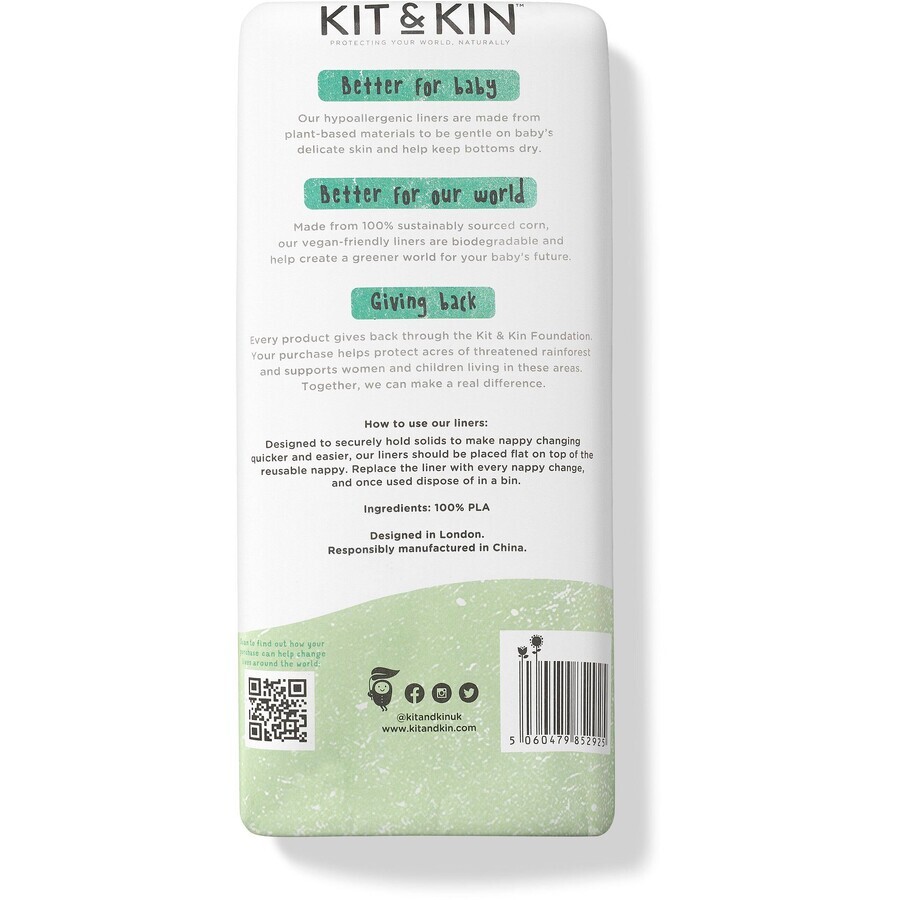 Kit & Kin Scutece de separare biodegradabile 100 buc