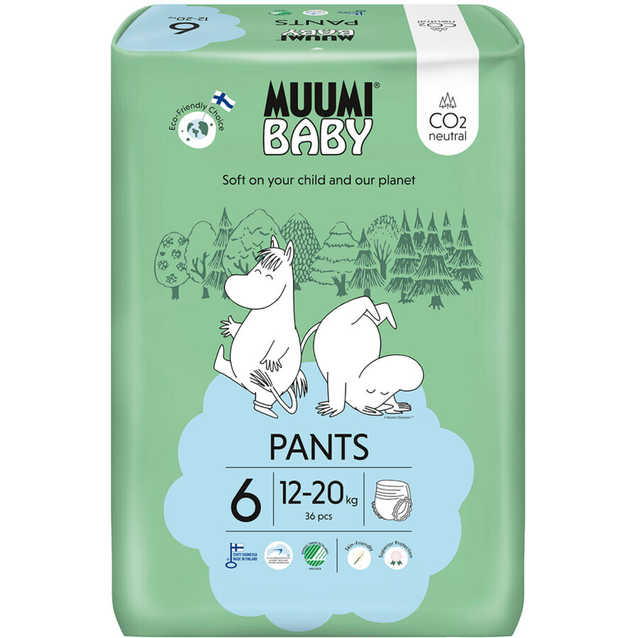 Muumi Baby Scutece de unică folosință 6 Junior 12-20 kg, 36 buc