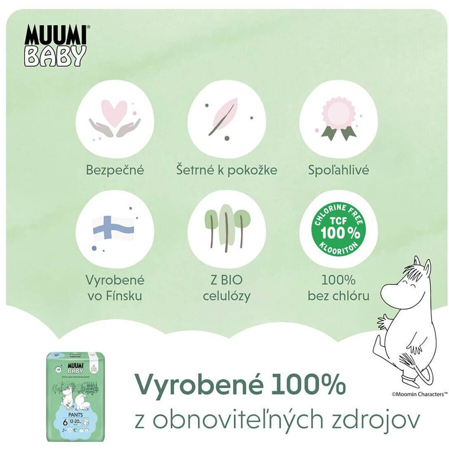 Muumi Baby Scutece de unică folosință 6 Junior 12-20 kg, 36 buc