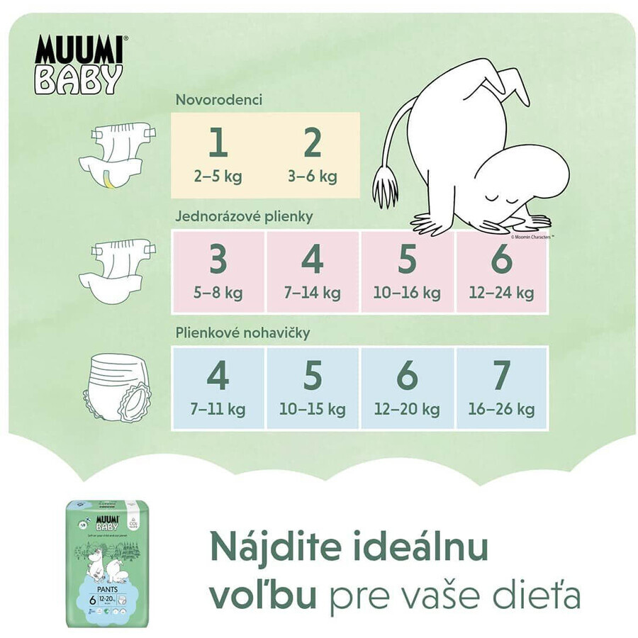 Muumi Baby Scutece de unică folosință 6 Junior 12-20 kg, 36 buc