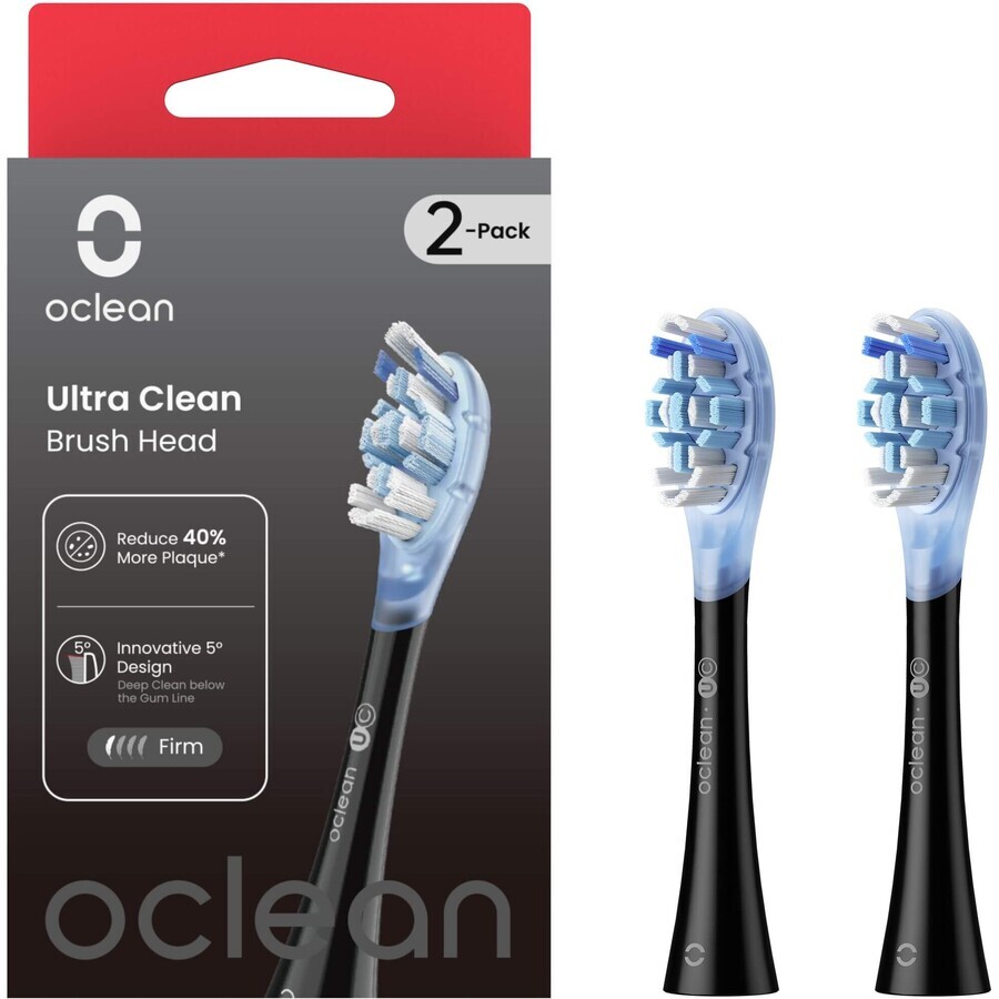 Cap de înlocuire Oclean Ultra Clean, UC02 negru 2 buc