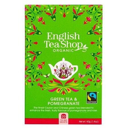 English Tea Shop Ceai verde cu rodie BIO 20 x 2 g