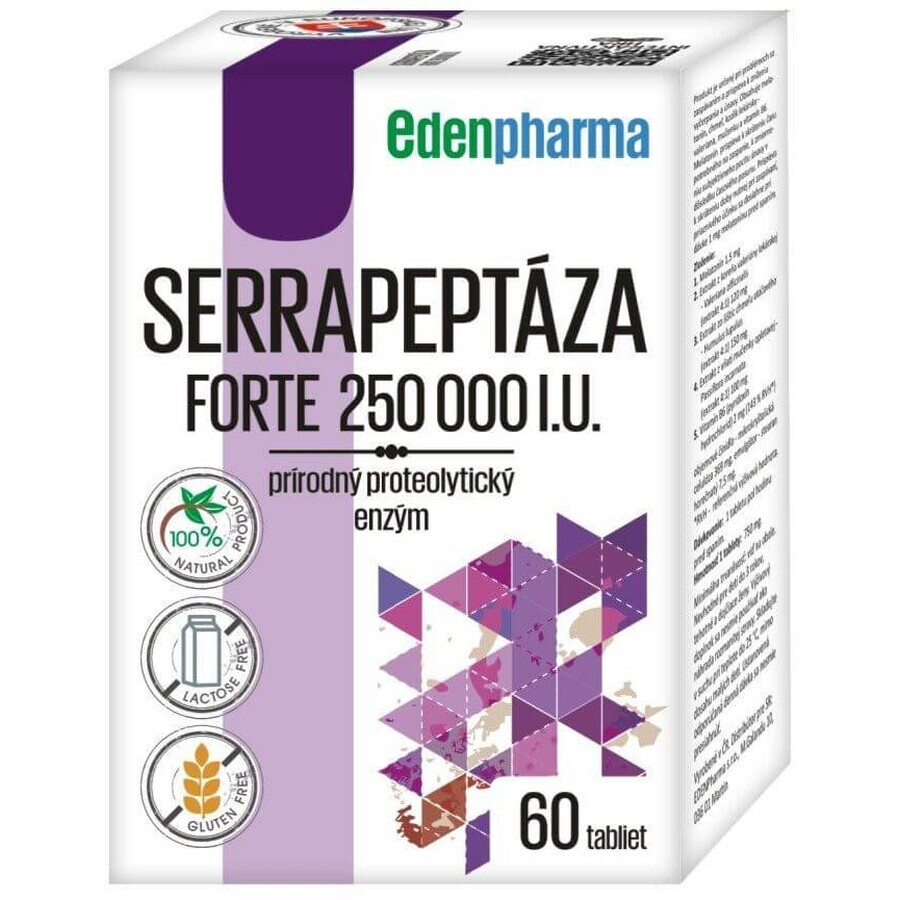 Edenpharma SerrapeptaseA Forte 250 000 U.I. enzimă naturală 60 comprimate