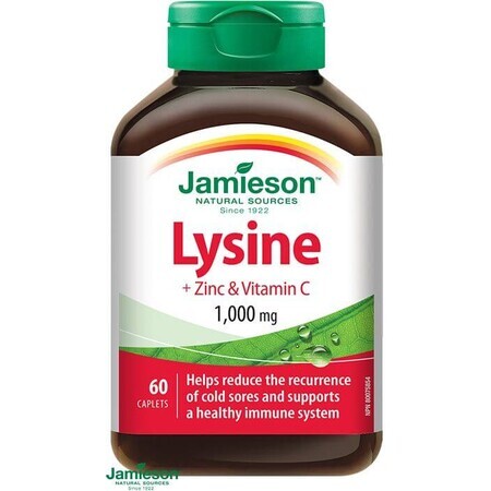 Jamieson Lysine 1000 mg cu zinc și vitamina C 60 comprimate