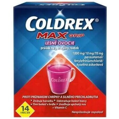 Coldrex Maxgrip băutură caldă fructe de pădure 14 buc