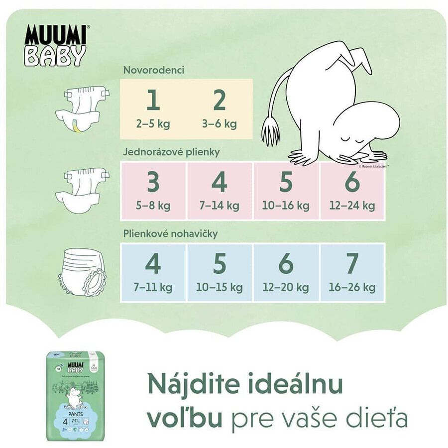 Muumi Baby Scutece de unică folosință 4 Maxi 7-11kg, 40 buc