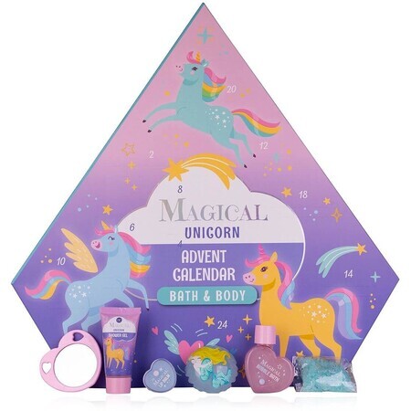 Accentra Calendar de Advent Unicorn magic și sirenă în cutie în formă de diamant (față-verso), 24 de surprize