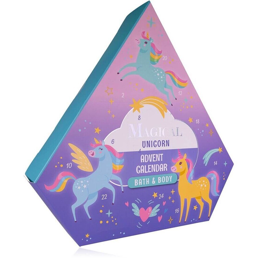 Accentra Calendar de Advent Unicorn magic și sirenă în cutie în formă de diamant (față-verso), 24 de surprize