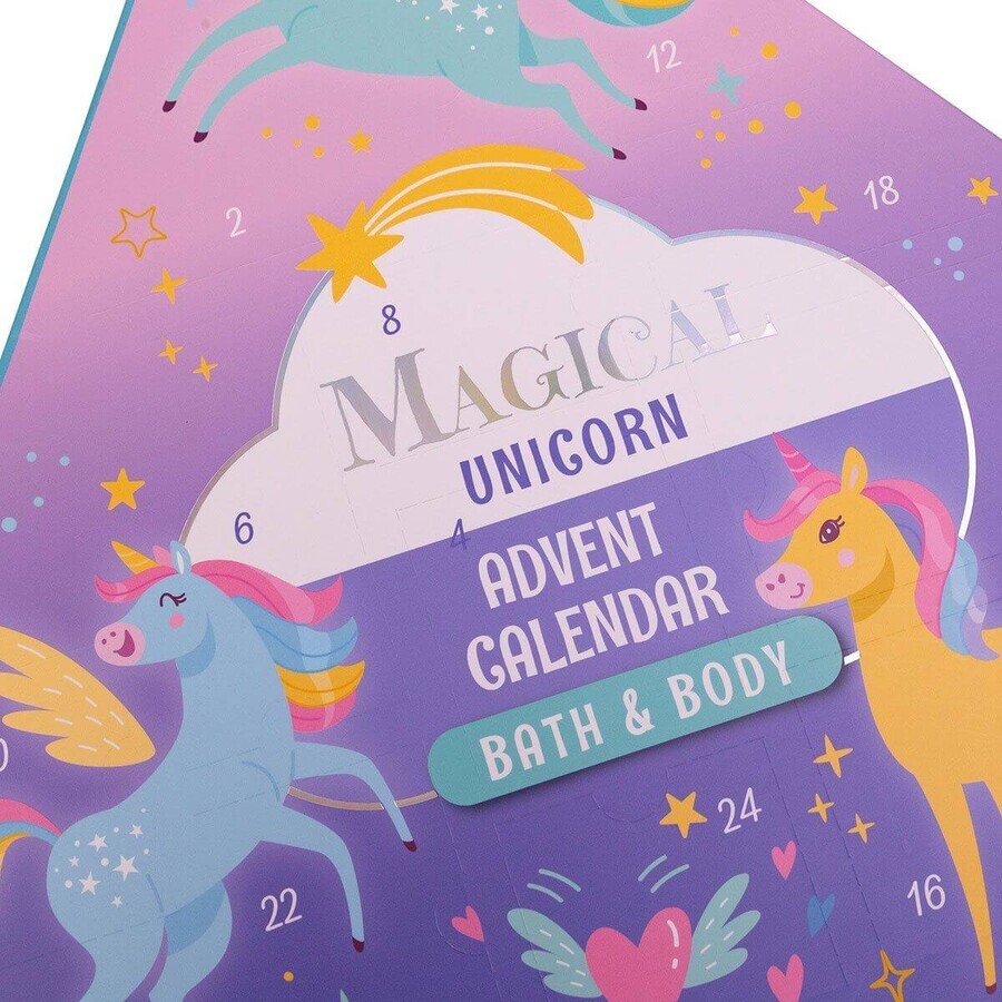 Accentra Calendar de Advent Unicorn magic și sirenă în cutie în formă de diamant (față-verso), 24 de surprize