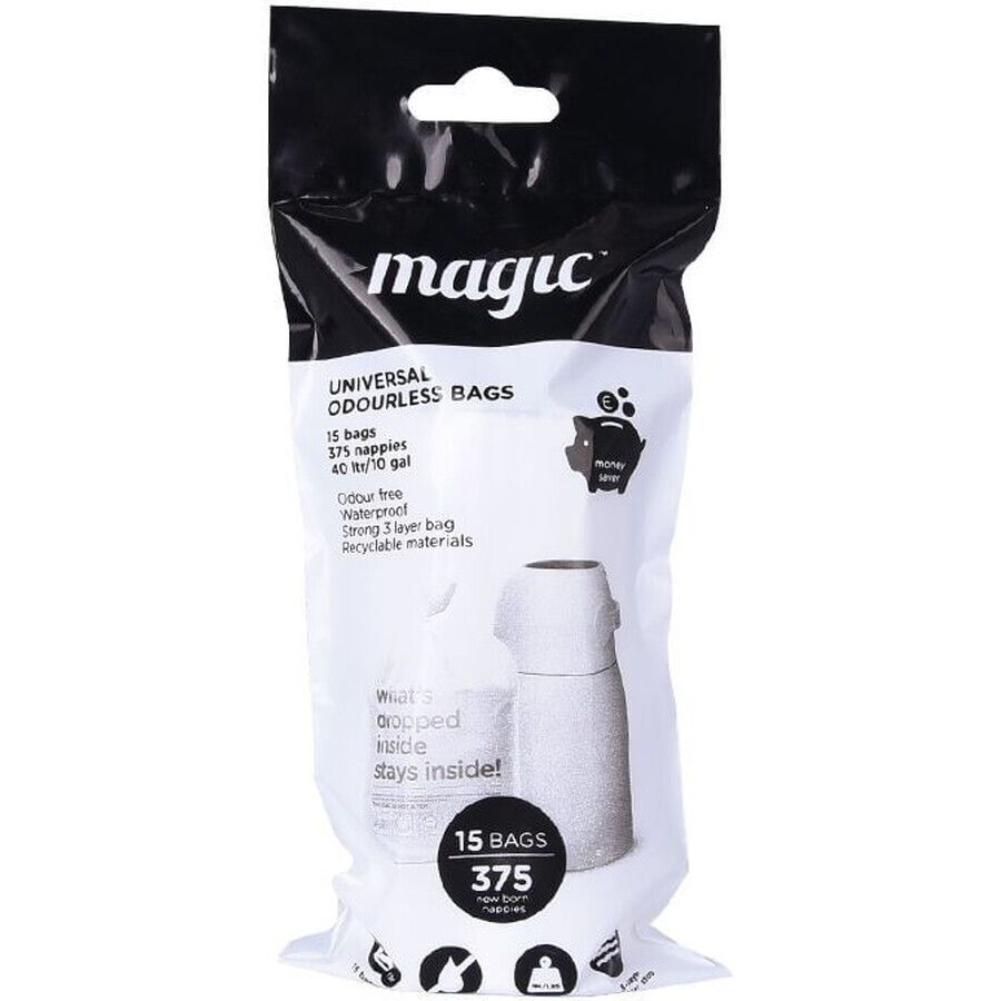 Magic Diaper System, capacitate 25pcs scutece folosite, gri închis