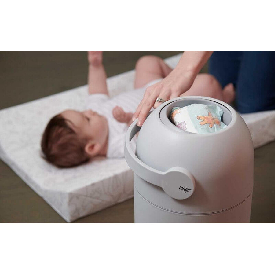 Magic Diaper System, capacitate 25pcs scutece folosite, gri închis