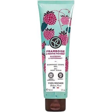 Yves Rocher Gel exfoliant pentru corp cu zmeură și mentă 150 ml